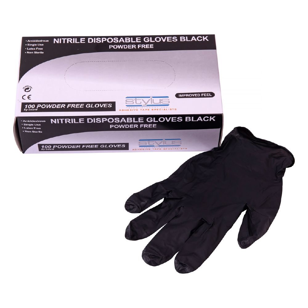 Black Heavy Duty Nitrile Gloves – 1000 per carton Pack and Stick