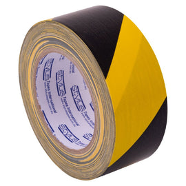 Stylus 210 Caution Cloth Tape - Black & Yellow - 48mm X 25m - Pack and Stick
