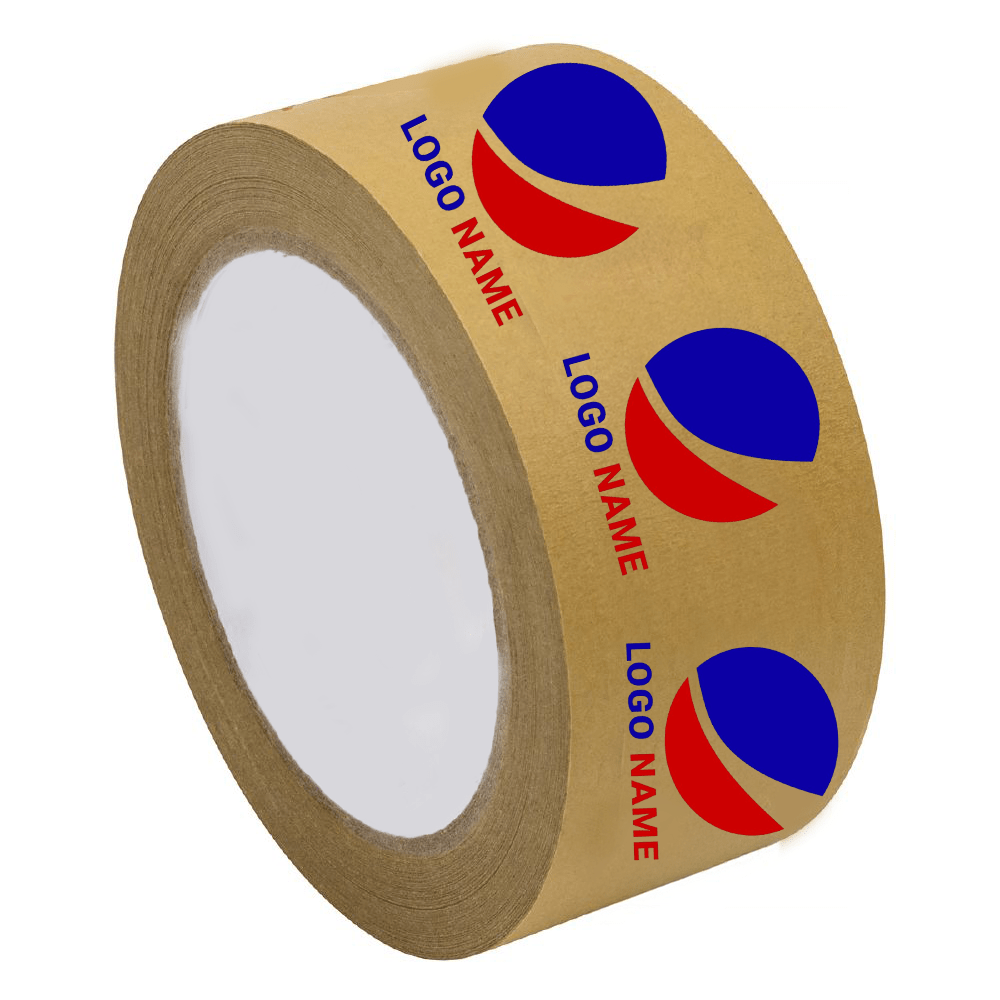 Custom Printed Kraft Paper Packaging Tape - 48mm x 48M - Most Popular - 2 - Pack and Stick