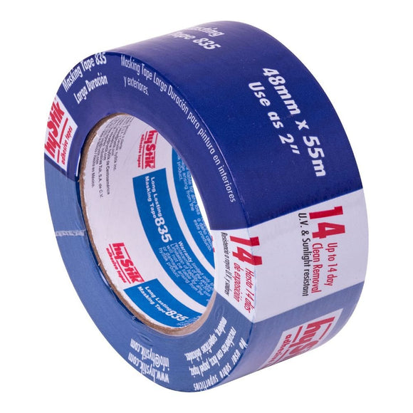 Hystik 835 14 Day Blue Outdoor Masking Tape - 48mm X 55m - Full carton - Pack and Stick