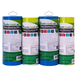 Kwikmask 120 Taped PE Masking Film - 2700mm X 17m - Refill - Pack and Stick
