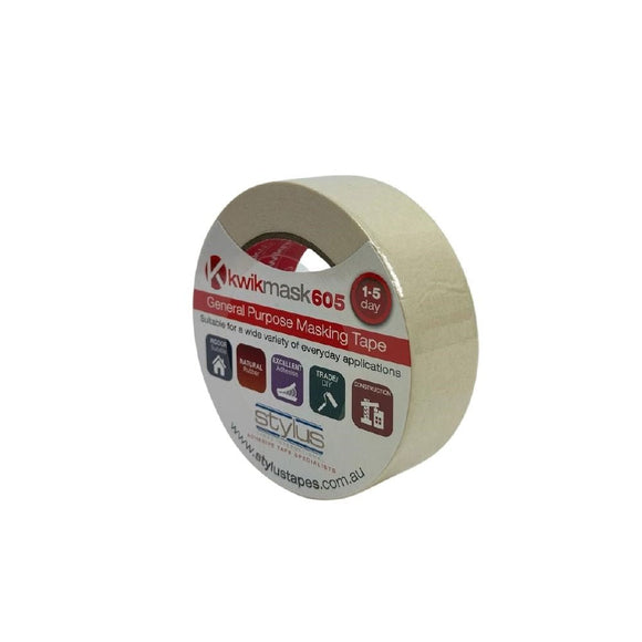 Kwikmask 605 1 Day Masking Tape - 24mm x 50m - Pack and Stick