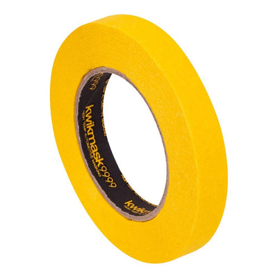 Kwikmask 9999 Yellow Automotive Grade Masking Tape - 18mm X 50m - Pack and Stick