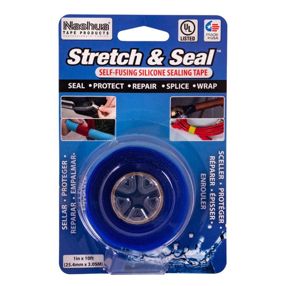 Nashua 386 Stretch & Seal Tape - 25MM X 3.04M - Blue - Pack and Stick