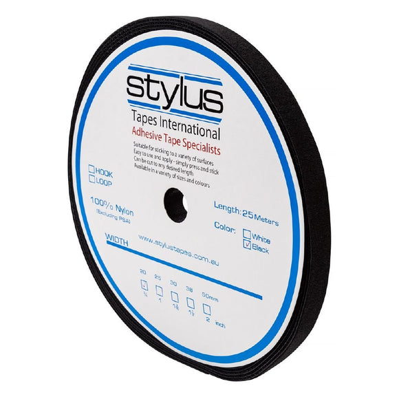 Stylus 3420 Cable Wrap Roll - 19mm X 25m - Black - Pack and Stick