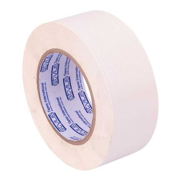 Stylus 370 General Purpose Cloth Tape - 48MM X 25M - White - Pack and Stick