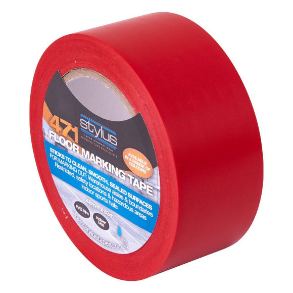 Stylus 471 Line Marking Tape - Red - 48mm X 33m - Pack and Stick
