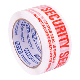 Stylus SP250 Security Seal Packaging Tape - 48MM X 66M - RED/WHITE - Pack and Stick