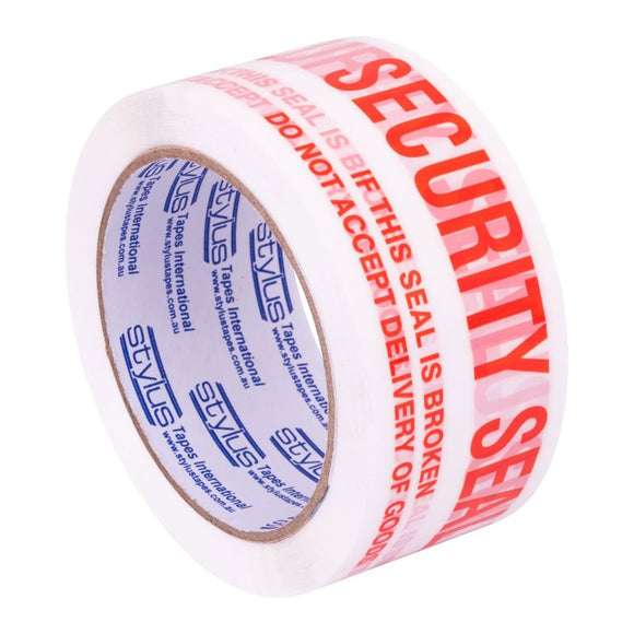Stylus SP250 Security Seal Packaging Tape - 48MM X 66M - RED/WHITE - Pack and Stick