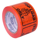 Stylus SP500 Printed Linerless Label Tape - TOP LOAD - Black on Orange - 75mm X 50m - Pack and Stick