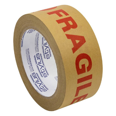Ubis SP4800 Fragile Kraft Paper Packaging Tape - 48mm X 48m - Red on brown - Pack and Stick
