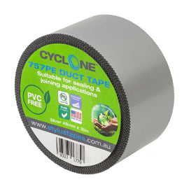 Cyclone 757 PVC - Free Duct Tape - 48MM X 30M - Silver - Pack and Stick
